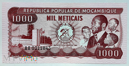 Mozambik 1000 meticas 1980