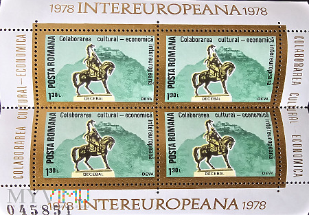 bloczek znaczków z Rumunii - pomnik Decebala 1978