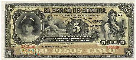 Meksyk 5 pesos bez daty 1897-1911