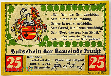 Frücht 25 pf 1922