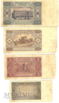 2,5,10,20 złotych z 1948 roku.