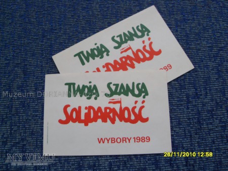 Naklejki "Solidarności" (2szt.)-1989r.