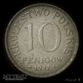 1917 10 fenigów - destrukt (zdwojenie)