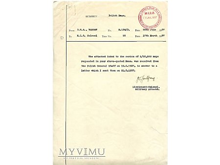 Dokument w języku angielskim dot. WIG z 2.07.1937r