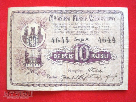 Duże zdjęcie 10 rubli 1915 rok