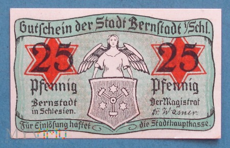 25 Pfennig 1920 r - Bernstadt in Schl.-Bierutów