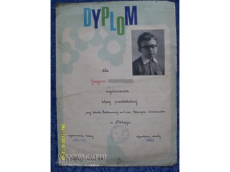 Dyplom zerówkowicza-1977r.
