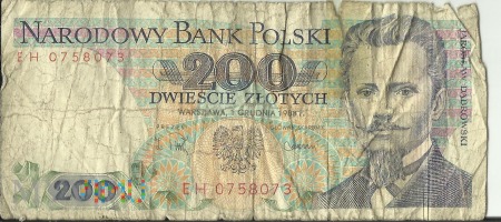 Banknot 200 zł 1 grudnia 1988