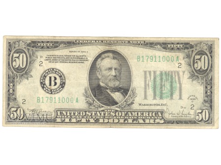 50 USD 1934 FEDERAL RESERVE NOTE