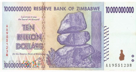 Zimbabwe - 10 000 000 000 dolarów (2008)