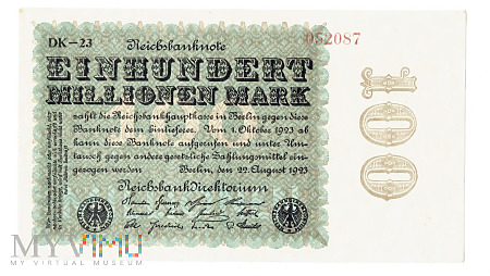 Niemcy - 100 mln mark 1923r.