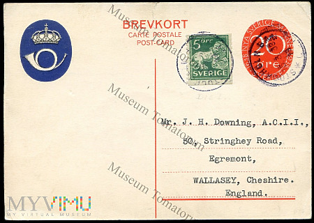 Karta pocztowa szwedzka - 1938