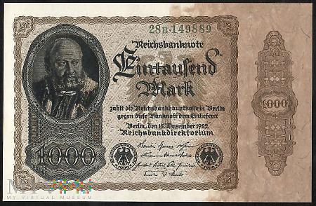 Reichsbanknote 1000 mark 15.12.1922