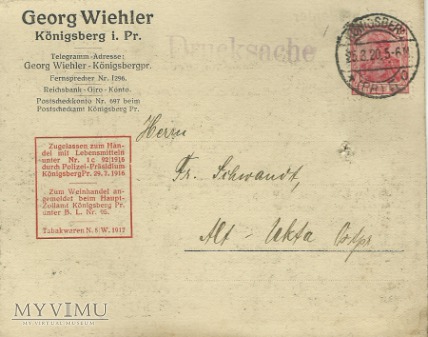 Georg Wiehler Konigsberg 1920 r.