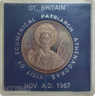 Wizyta Athenagorasa w W. Brytanii medal 1967