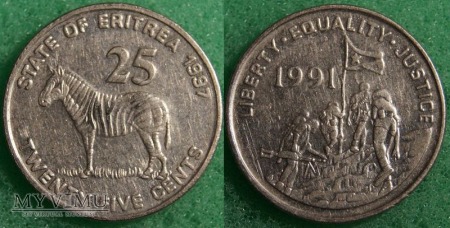 Duże zdjęcie Erytrea, 25 centów 1997