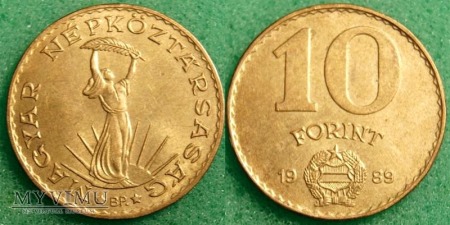 Duże zdjęcie Węgry, 10 Forint 1989