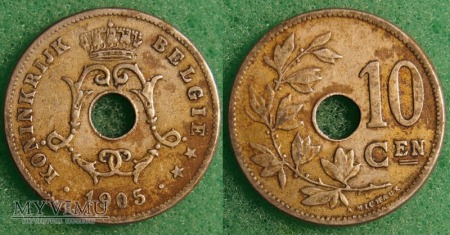 Duże zdjęcie Belgia, 1905, 10 centimes