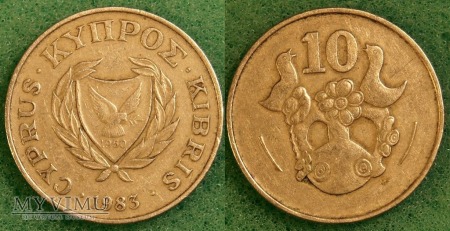 Cypr, 10 centów 1983