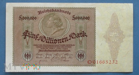 Duże zdjęcie 5 000 000 Mark 1923 - Reichsbanknote - Niemcy