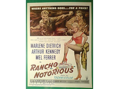 Marlene Dietrich reklama filmu Rancho Notorious
