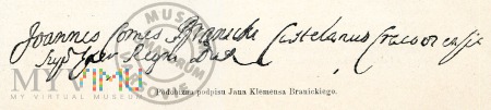 Podobizna podpisu Jana Klemensa Branickiego
