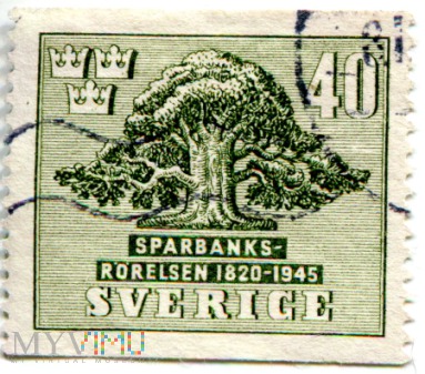 Szwecja Dąb symbol ruchu banku oszczędnościowego