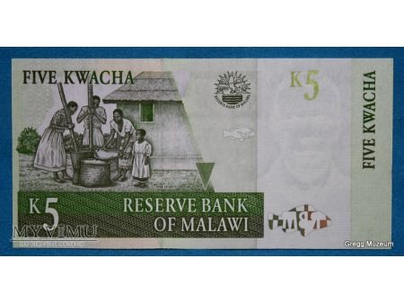 5 KWACHA MALAWI 1989