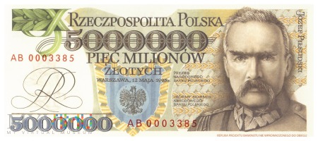 Duże zdjęcie Polska - 5 000 000 złotych (1995)