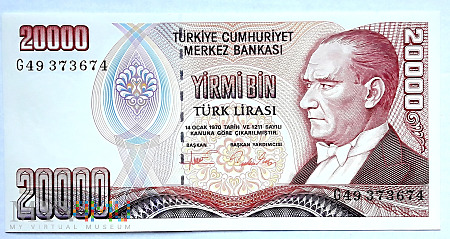 Turcja 20 000 lir 1988