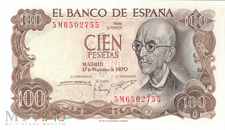 Hiszpania - 100 peset (1970)