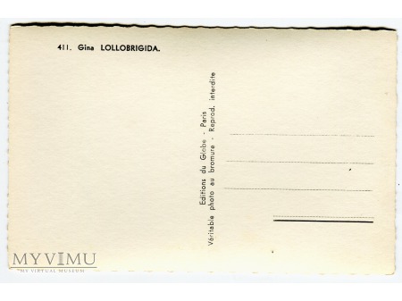 Gina Lollobrigida - pocztówka lata 50-te Vintage