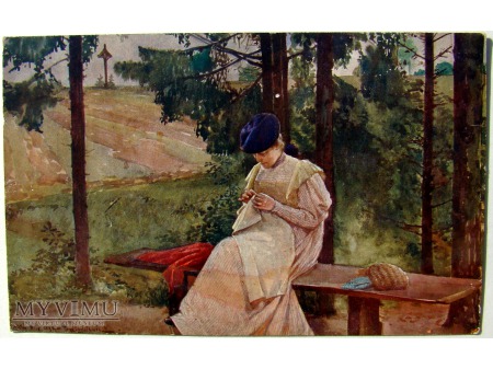 Kobieta na ławeczce