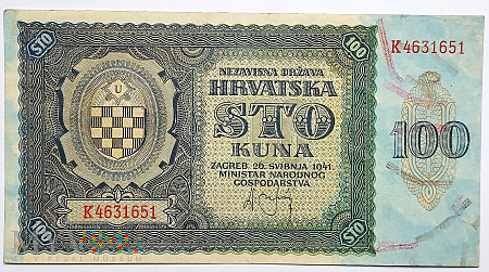 Chorwacja 100 kun 1941