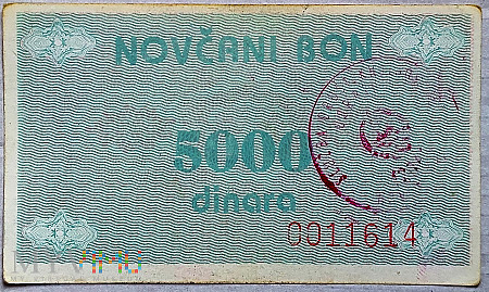 BiH 5000 dinarów 1992