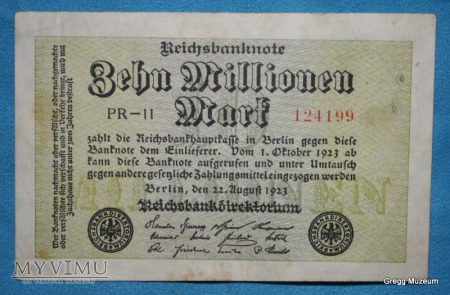 10 Millionen Mark 1923