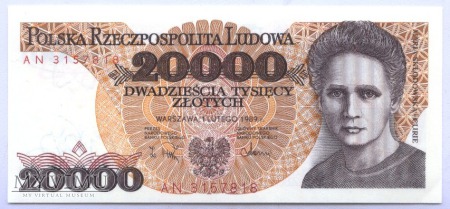 20 000 złotych - 1989.