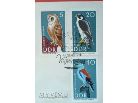 1967 Chronione gatunki ptaków znaczki DDR