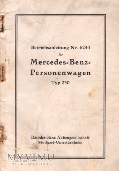 Duże zdjęcie Mercedes W143 typ 230. Instrukcja z 1938 r.