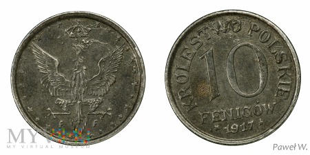 1917 10 fenigów (pióra opuszczone)