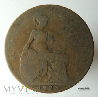 Moneta 1/2 Pensa 1923 Jerzy V Half Penny