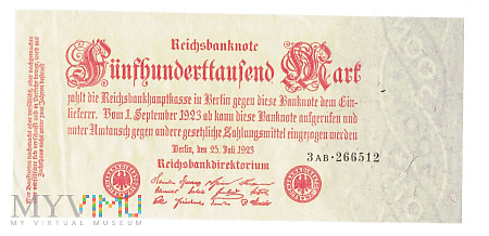 Niemcy - 500 tys. Mark 1923r.