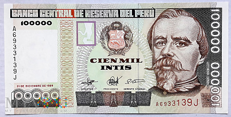 Peru 100 000 intis 1989