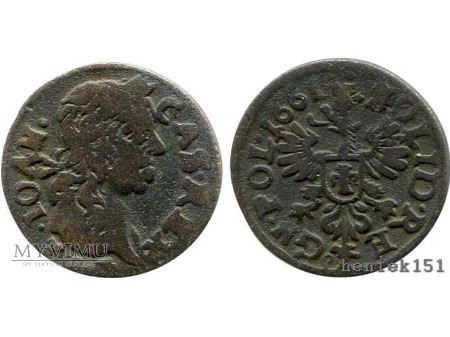 Duże zdjęcie szeląg koronny 1661 2