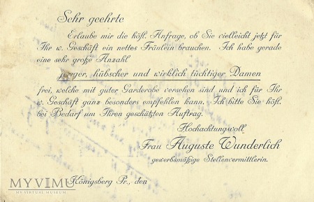 Auguste Wunderlich Konigsberg 1920 r.