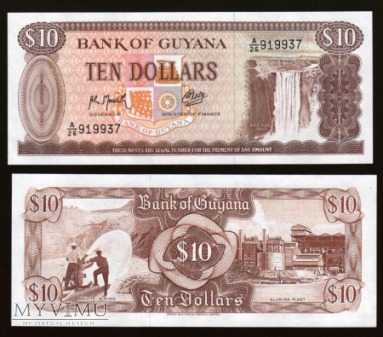 Duże zdjęcie Guyana - P 23f - 10 Dollars - 1992