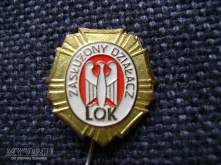 złota odznaka Zasłużony Działacz LOK