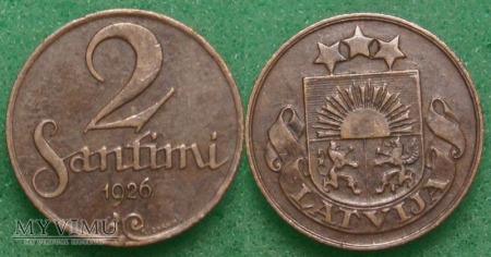 Łotwa, 2 santimi 1926