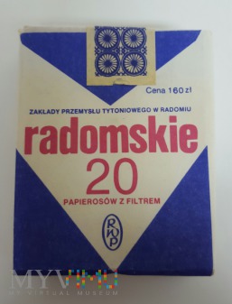Papierosy RADOMSKIE 1989 rok. Cena 160 zł