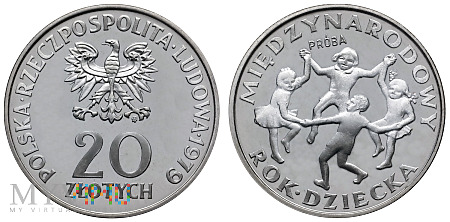 20 złotych, 1979, Międzynarodowy Rok Dziecka
